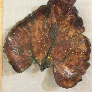 Handbuilt ceramic leaf plate
